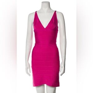 Herve Leger Vibrant Pink Mini Dress